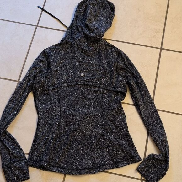 Lululemon Hooded Define Jacket Luminescence Splatter White Black Size 10 - Picture 7 of 10